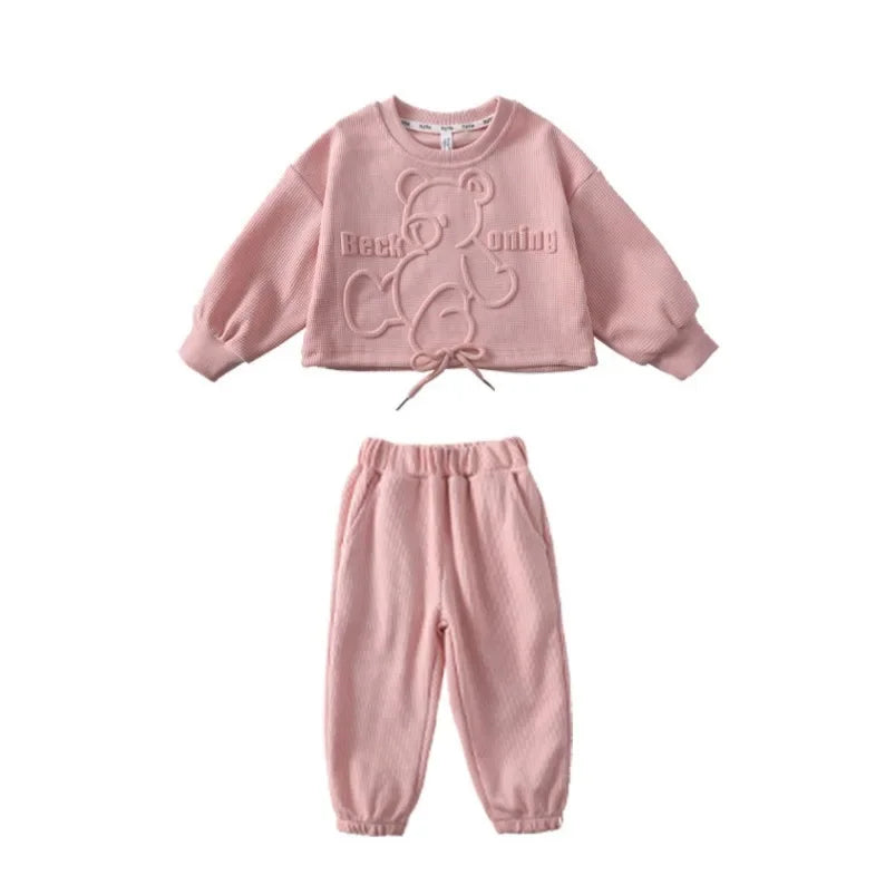 Autumn Girls' Clothes New Suit Children's Autumn Sports Two-piece New Suit Little Girl Baby Casual Sweater Suit Girl Outfit Set