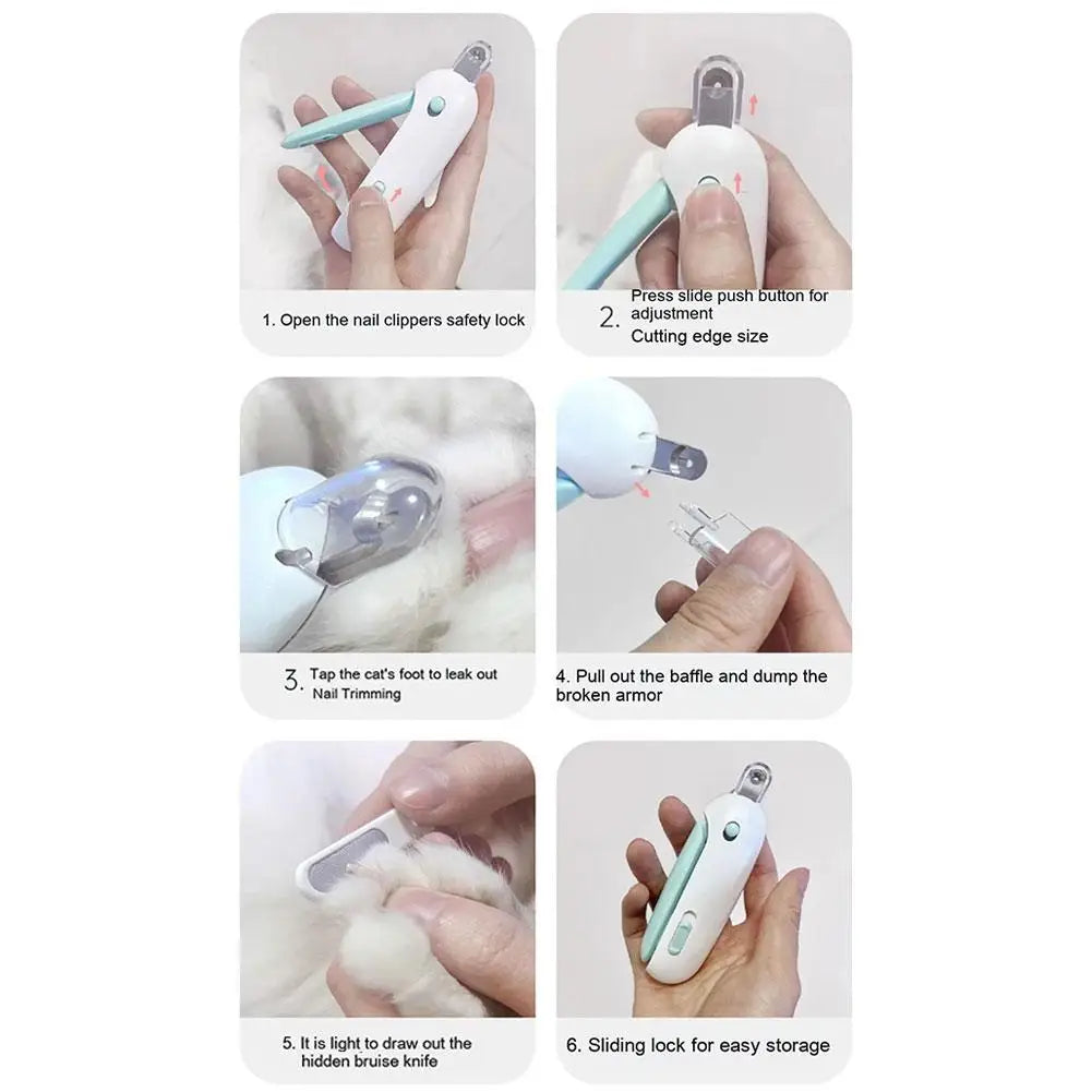 Pet Nail Clippers Dog Cat Nail Trimmer Labor-Saving Nail Convenient Nail Grinder Dog Grooming Care Supplies