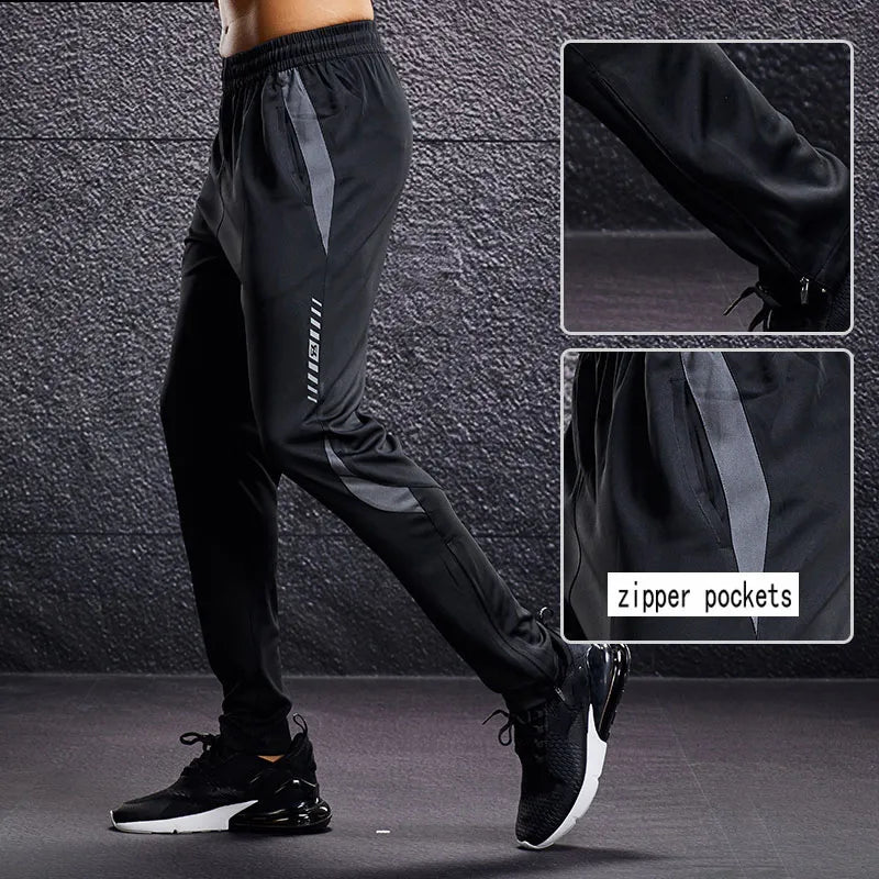 Men Sport Pants Running Pants With Zipper Pockets Soccer Training Jogging Sports Trousers Fitness Football Leggings Sweat pants