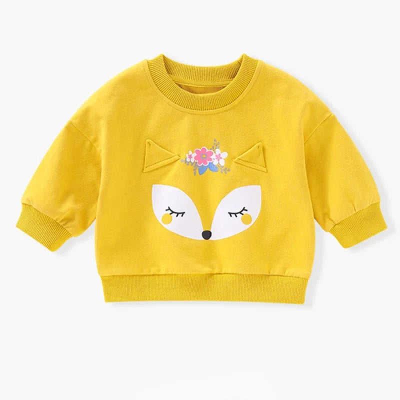 Baby Girls Clothes Sets Cartoon Fox Autumn Spring Long Sleeve Top and Pants Suits Children Sweater Tracksuit Teenage Loungewear