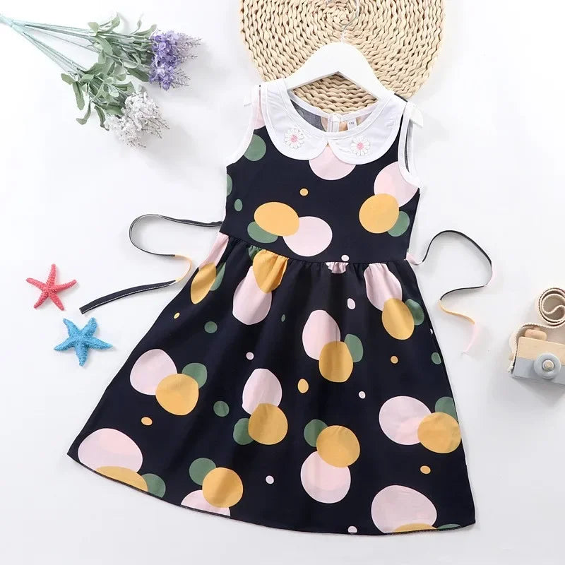 Dress for Girls Clothes Summer Sleeveless Dresses 4 5 6 7-year-old Kids Clothing Printed Fashion Children's Nightdress