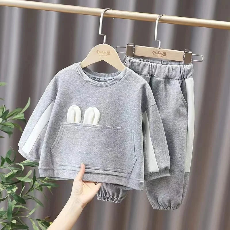 Girls Baby Clothes Set 2024 New Spring and Autumn Fashionable Children's Cute Loose Sweater Pants 2PCS Set Kids Outfits