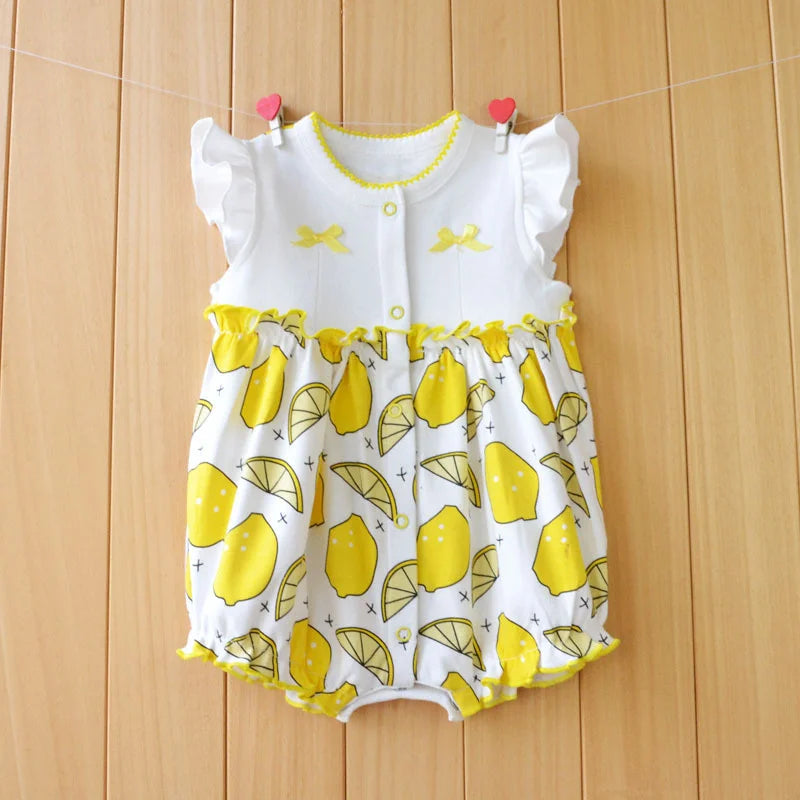 2024 newborn baby Summer clothes rompers for babies girls overalls short Sleeve cotton baby clothing pajamas Baby Girl onesies