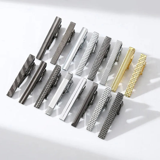 New Metal Silver Color Tie Clip For Men Wedding Necktie Tie Clasp Clip Gentleman Ties Bar Crystal Tie Pin For Men's Accessories