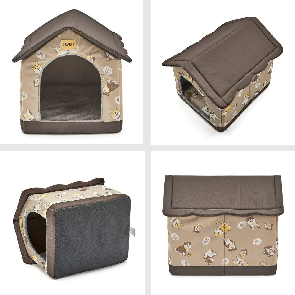 Jiupety Dog House Indoor, XL Size Indoor Dog House for Medium and Large Dog, Warm Cave Sleeping Nest Bed for Cats and Dogs, Brow