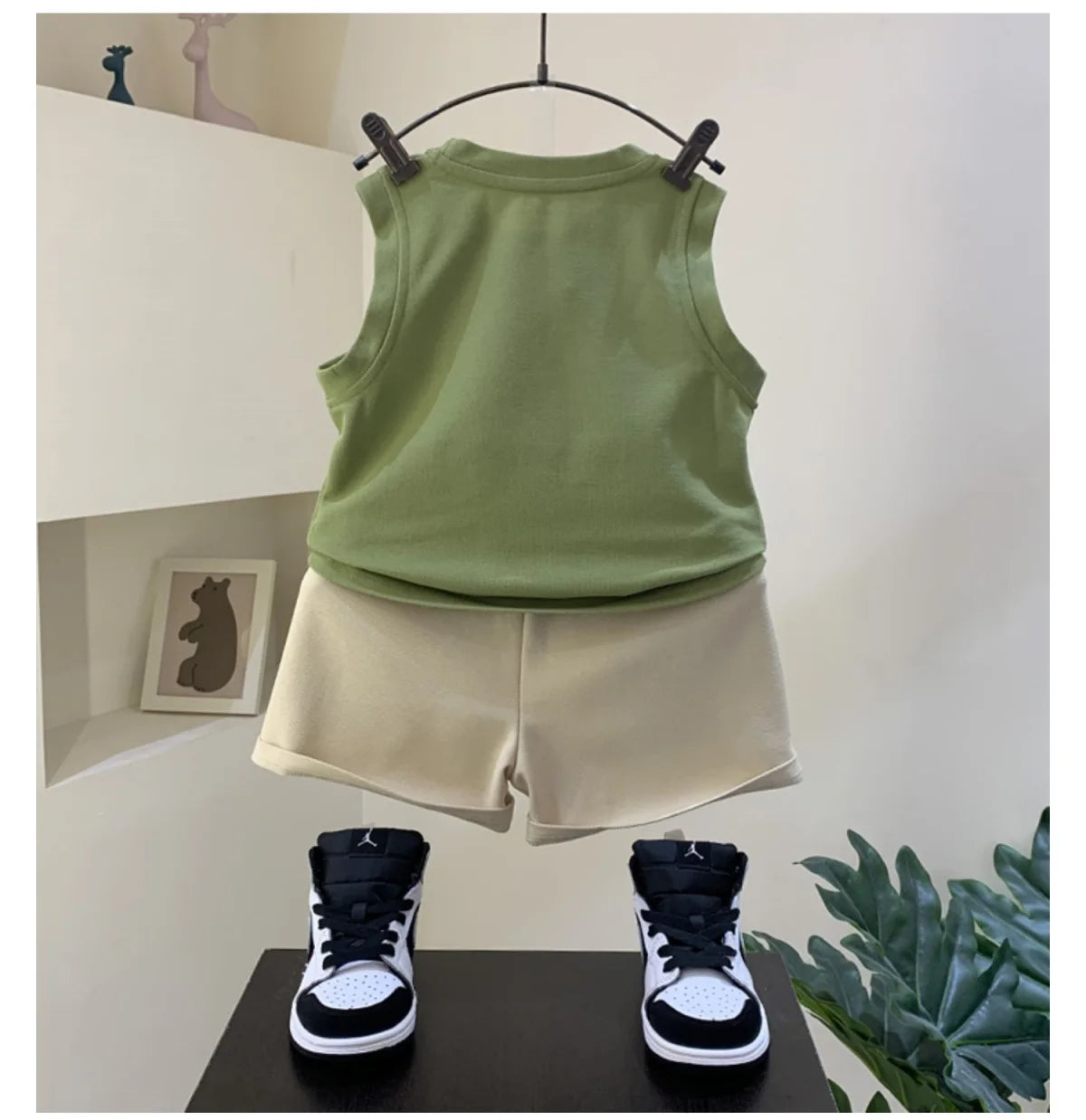 Children's Clothing Set Summer 2023 New Fashionable Boys and Baby Sleeveless T-shirt and Shorts 2-piece Set Kids Outfits