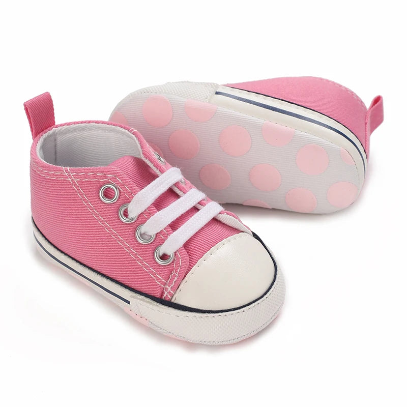 Spring and Autumn Sweet Pink Theme Girl Baby Casual Sports Shoes Soft Sole Comfortable Baby Walking Shoes 0-18M