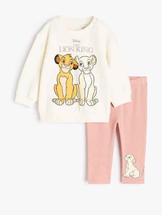 Autumn Disney New Girls Home Clothes 2-7Age Cartoon Sweatshirt +Trousers 2 Piece Set Outer Wear Trendy Casual Long Sleeve Suit