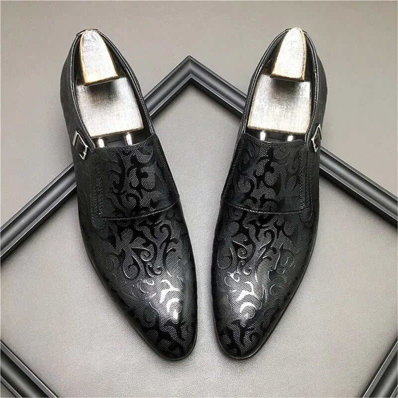 Spring Autumn Fashion Loafers Men Genuine Leather Monk Strap Slip On Men's Shoes Dress Wedding Casual Italian Oxford Black Khaki