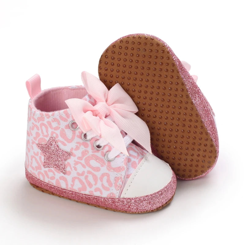 Spring and Autumn Sweet Pink Theme Girl Baby Casual Sports Shoes Soft Sole Comfortable Baby Walking Shoes 0-18M