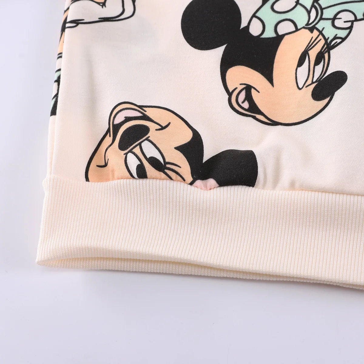 Disney Minnie Mouse Full Printed Hoodie Set for Kids Girl Autumn Hooded Pullover Pants Mickey Mouse Children Clothing Outfits