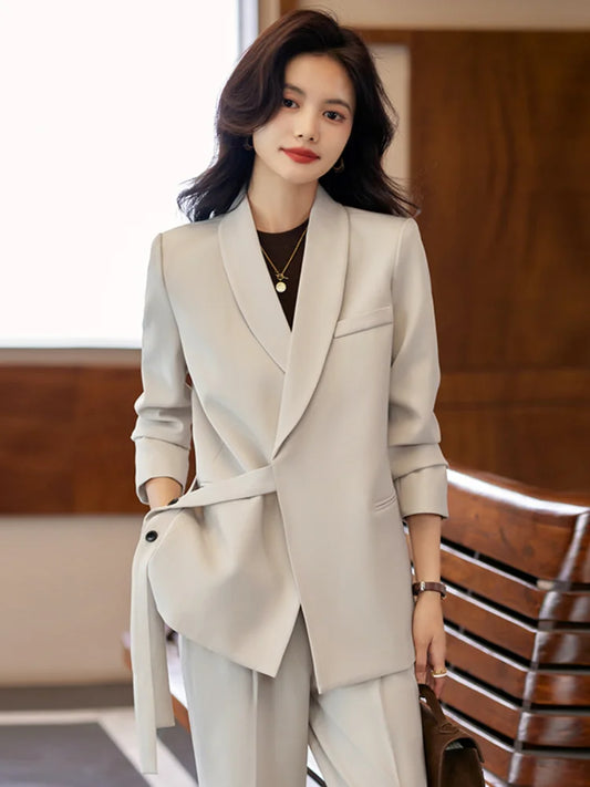 High Quality Fabric Formal Women Business Suits with Pants and Jackets Coat Professional Female Pantsuits Blazers Trousers Set