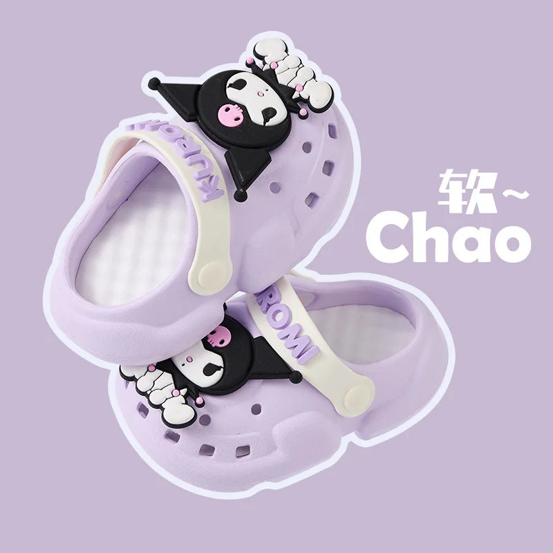 Sanrio Summer Kids Sandals Hole Children's Shoes Slippers Soft Anti-Skid Cartoon Hole Baby Shoes Sandy Beach For Boys Girls