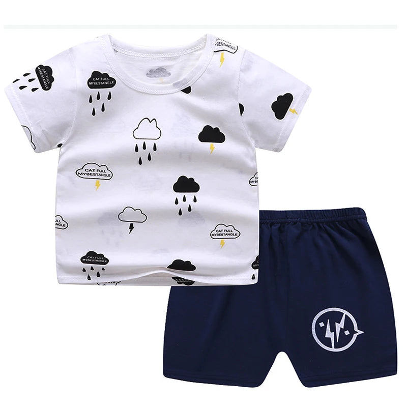 2pc Mickey Baby Summer Clothes Children's Tracksuit Short Sleeved Suit Girls Boys T-shirt + Shorts Outfits Disney Ropa De Niña