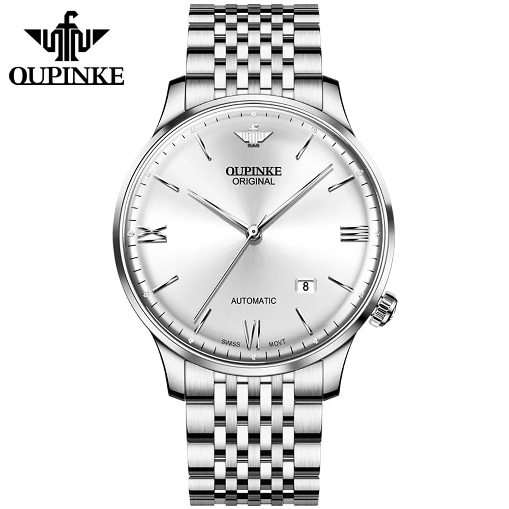 OUPINKE Fully Automatic Watch for Men Ultra Thin 7.3mm Original Import Swiss Movement High Quality Luxury Mechanical Wristwatch