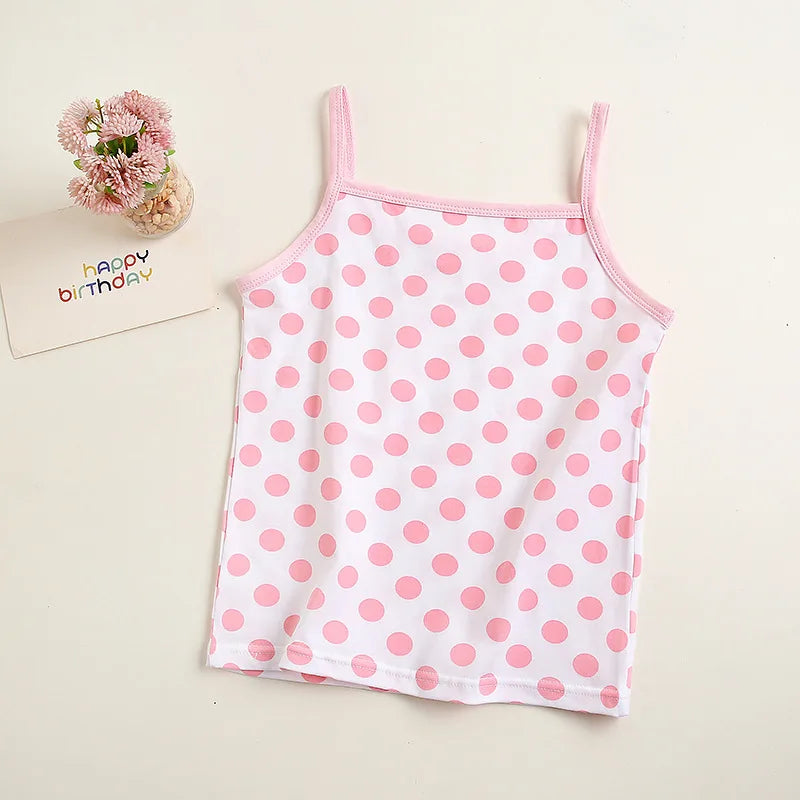 4pcs/lot Spring Summer Baby Girl Tank Camisole Lace Girl Clothes Underwear T Shirt Sleeveless Tees Floral Kids Outfits Children