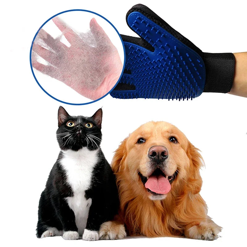 Silicone Pet Grooming Gloves Cats Hair Brush and Comb Gloves to Bathe Dogs Cleaning Hair Removal  for Dog Animal Use Supplies