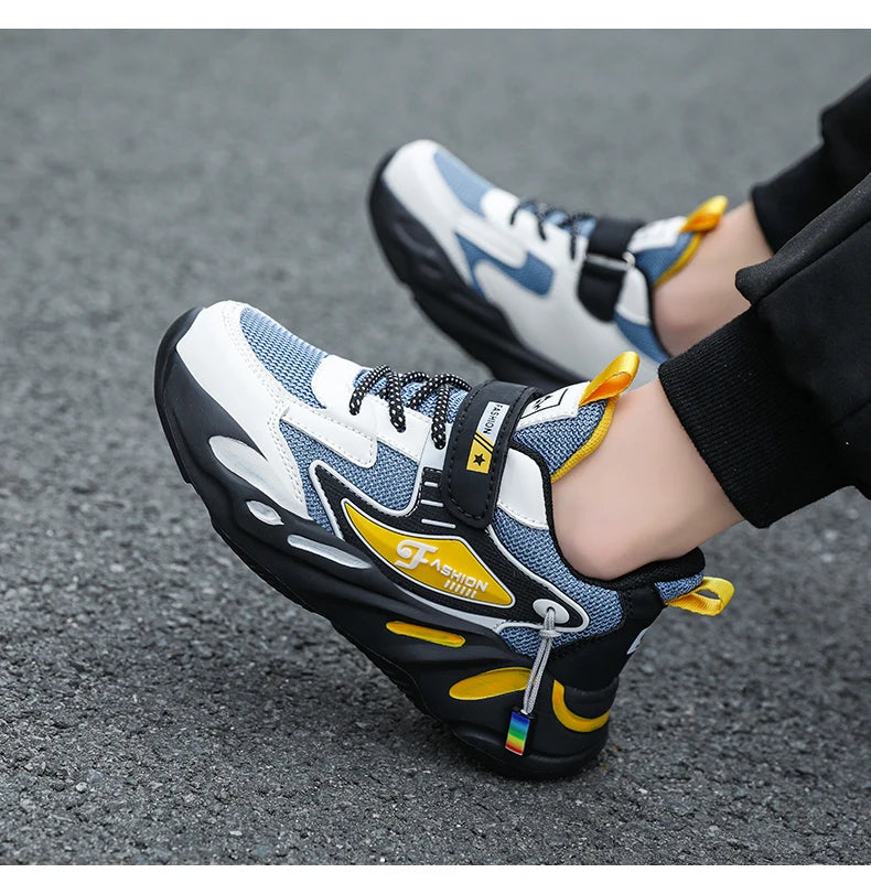 Kids Boy Fashion Trend Casual Sneaker Non-Slip Children's Sports Shoes Breathable Mesh Comfortable Wear