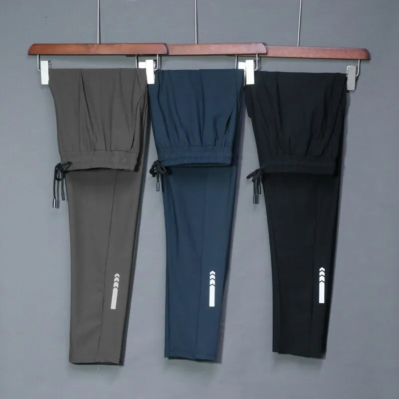 Summer Elastic Men Running Sport Pants Jogging   Casual Outdoor Training Gym Fitness Trousers