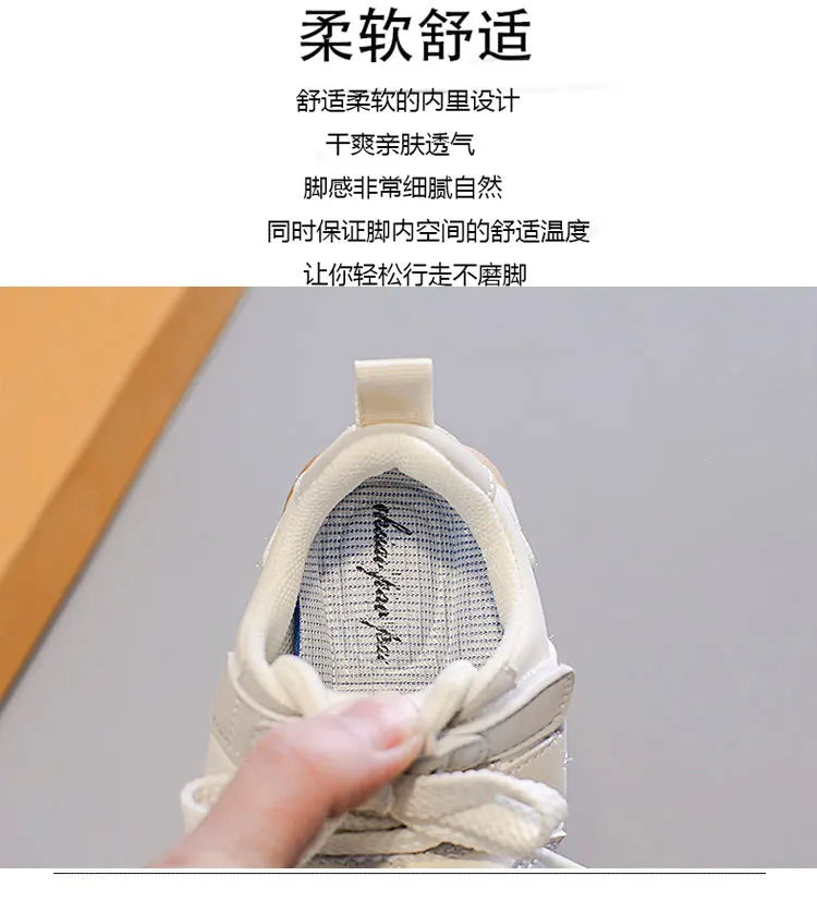 Boys and Girls Sport Shoes Children's Casual Shoes Fashion Hook Anti-slip Kids Footwears Soft Bottom Toddler Walking Shoe