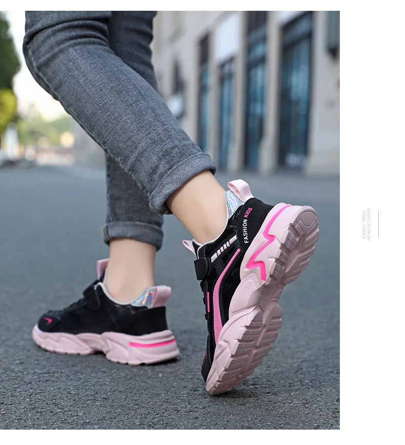 Kids Casual Boys Shoes Soft Sole Kids Shoes Non-slip Sneakers Shoes Outdoor Student's Children Pink Girls Sport Walking Footwear