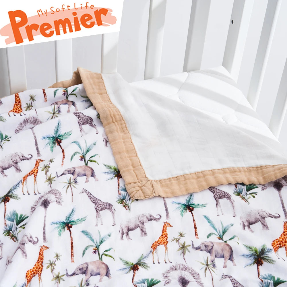 Kangobaby #My Soft Life# Premier Quality All Season Thicker Muslin Bamboo Cotton Baby Swaddle Blanket Newborn Wrap Infant Quilt