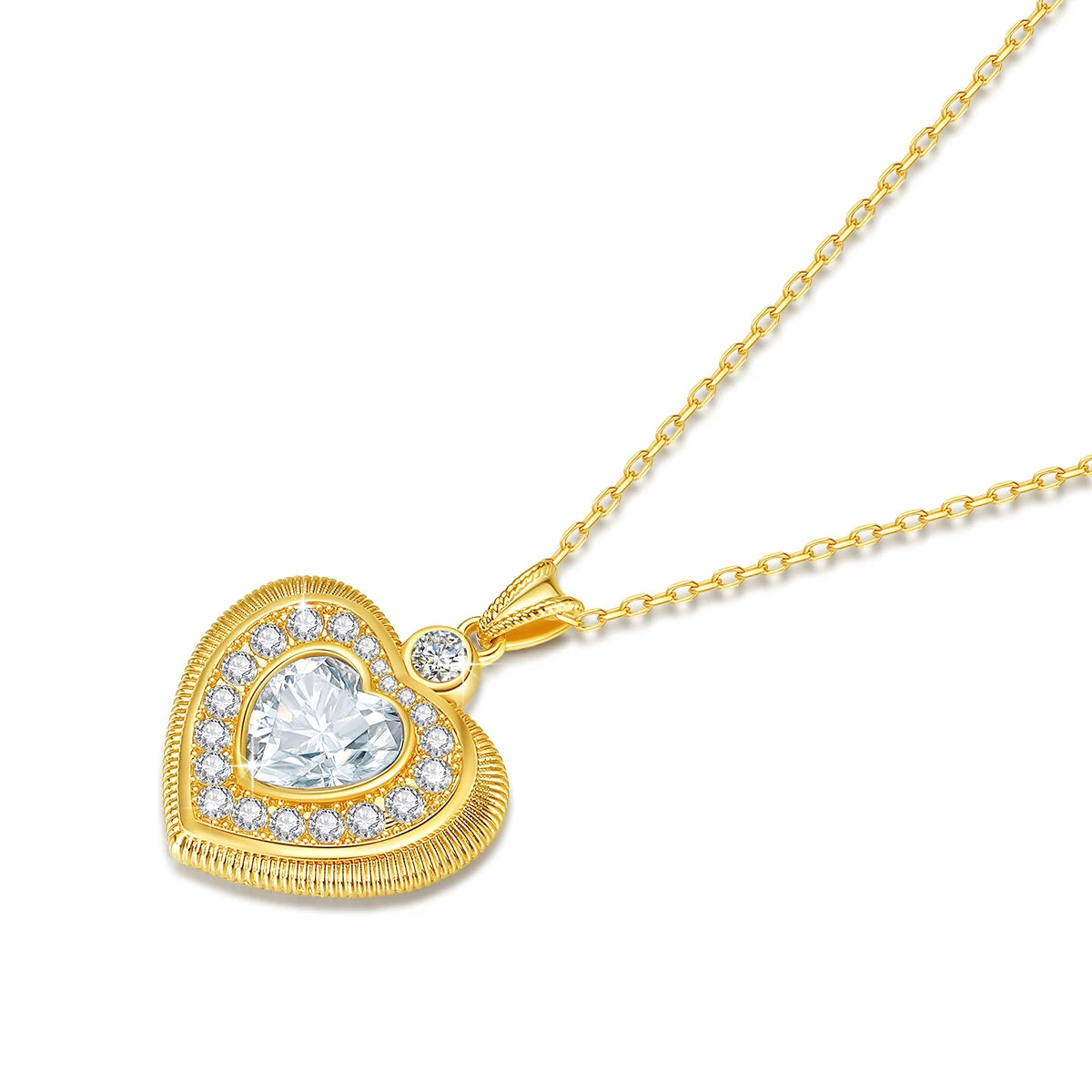 Szjinao 100% Real 18K Gold Heart Necklace 9mm 3ct Moissanite Pendant K Gold Luxury Wedding Jewelry With Certificate Wholesale