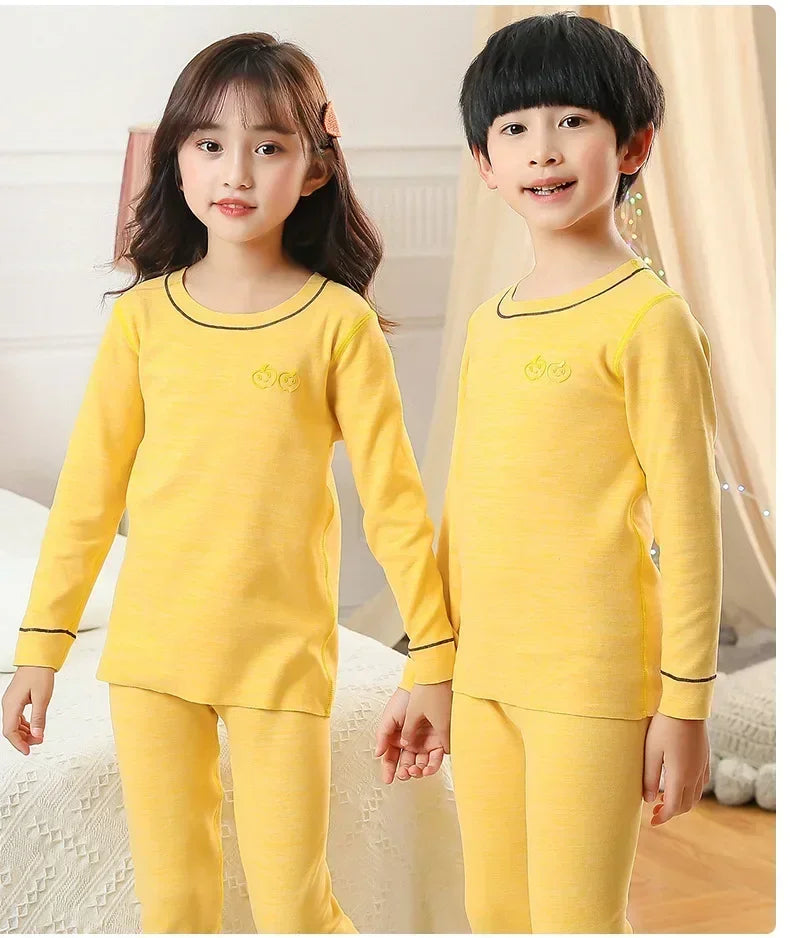 2 4 6 8 10 Yrs Boys Pajamas Baby Winter Thermal Underwear Set Sleepwear Children's Clothing Girls Pijamas Loungewear Kids Pijama