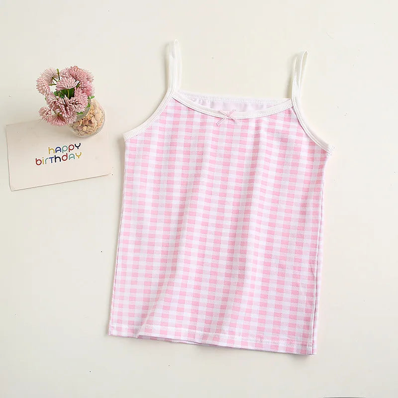 4pcs/lot Spring Summer Baby Girl Tank Camisole Lace Girl Clothes Underwear T Shirt Sleeveless Tees Floral Kids Outfits Children