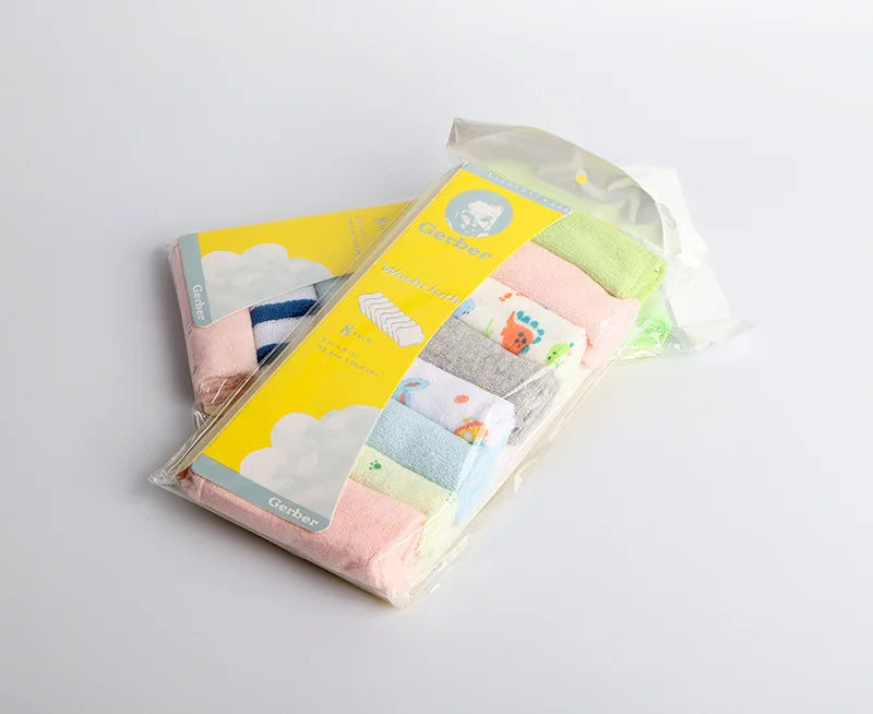 8Pcs/pack Baby Infant Newborn Bath Towel Washcloth Bathing Feeding Wipe Cloth Soft  Shower Products 21*21cm