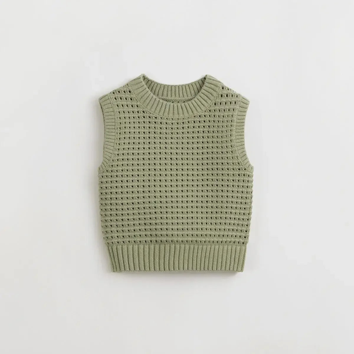 ARWEN & AJH GROUP  Outdoor Style Boys Knit Vests Children's Cutout Knit Vests for Spring 240021