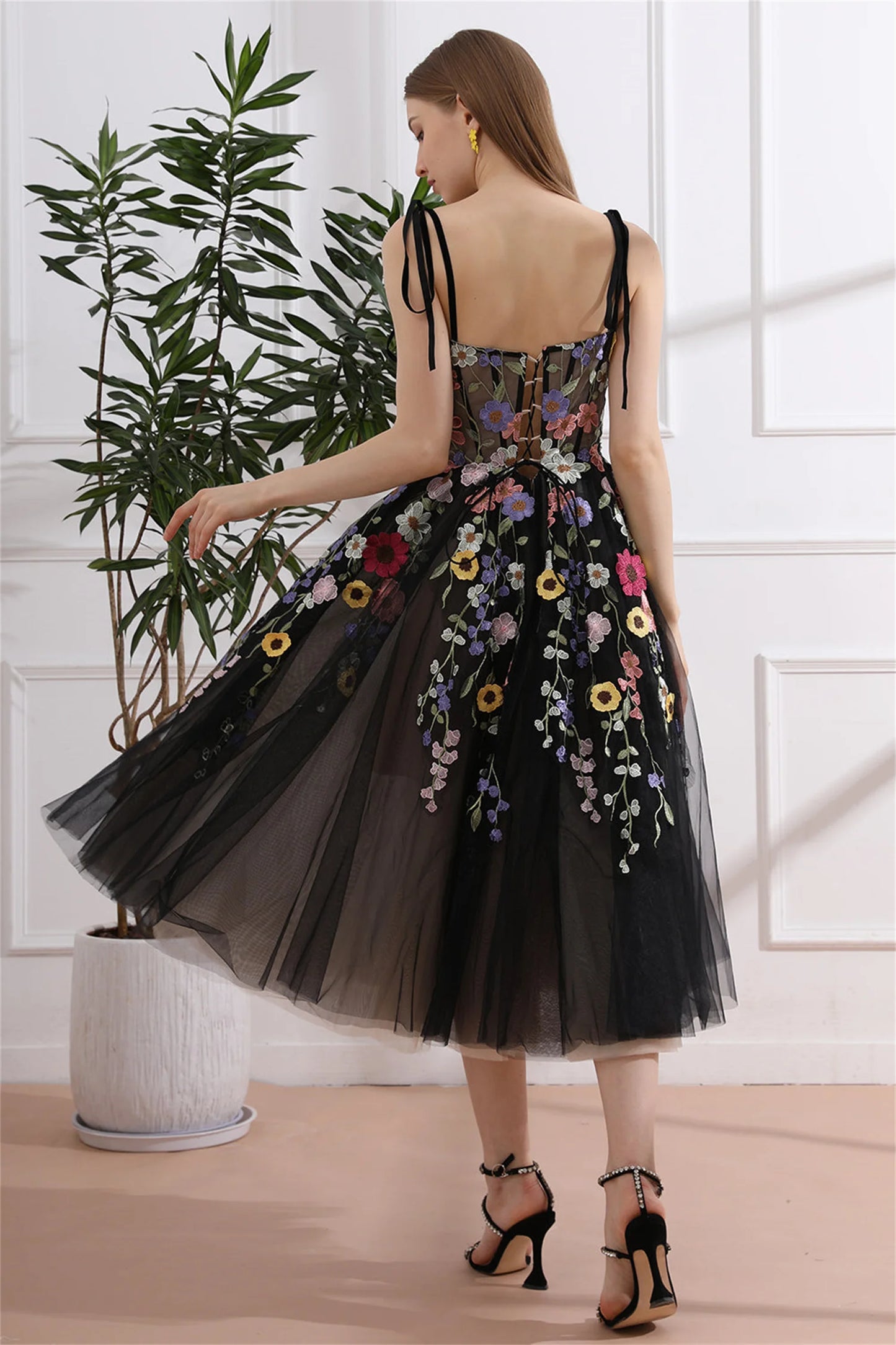 Aileen Cocktail Dress Black Sweetheart 3D Flowers Special Occasion Dresses for Formal Occasions Evening Gown Prom