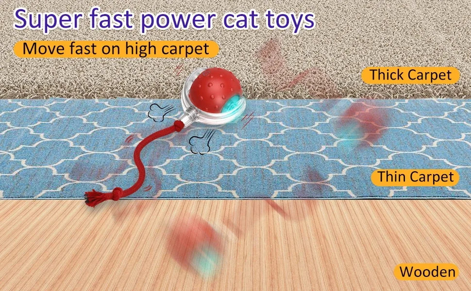 Interactive Cat Toy Ball Super Drive Cat Rolling Balls with Bird Chirping Motion Activated Sensor Pet Kitten Teaser Game Toys