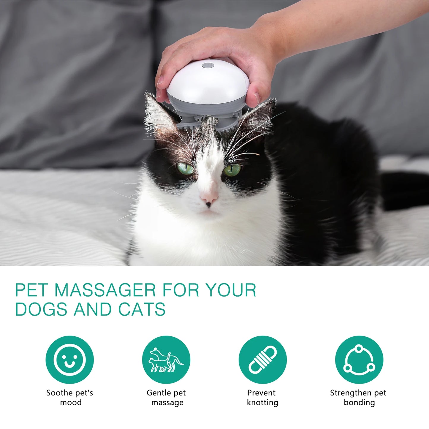 ORIA Electric Cat Massager Handheld Pet Massager Body Massager for Pets Relax and Hair Growth Stress Relax