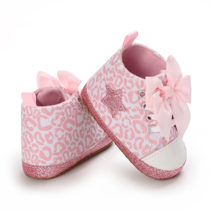 Spring and Autumn Sweet Pink Theme Girl Baby Casual Sports Shoes Soft Sole Comfortable Baby Walking Shoes 0-18M