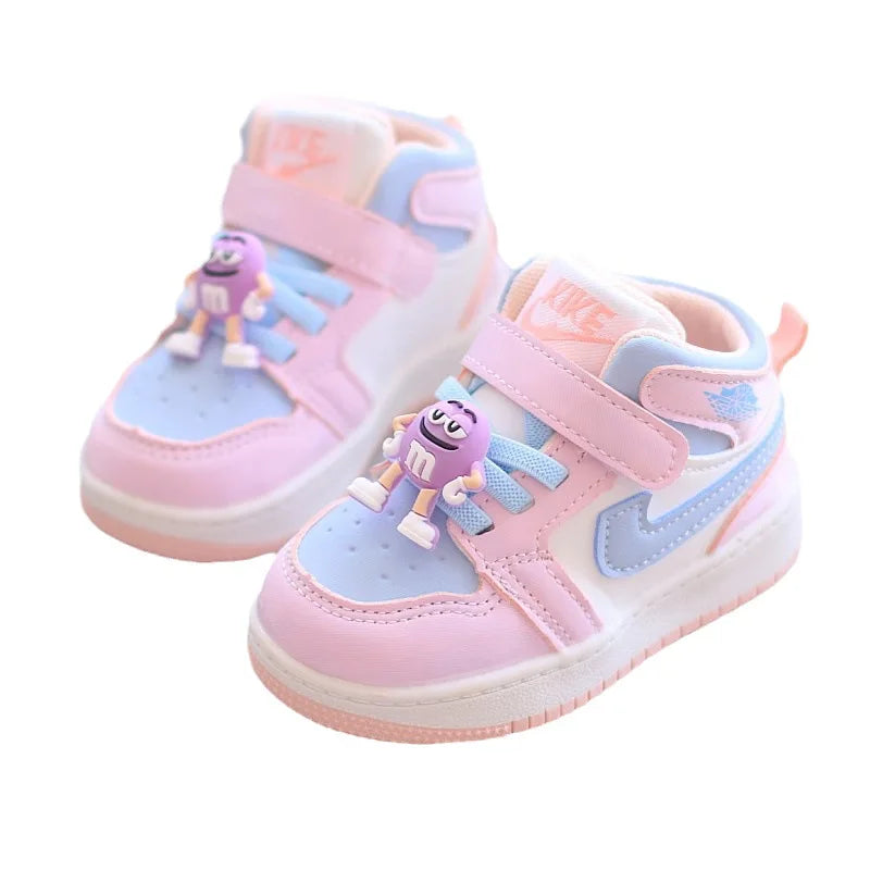 New Baby Girls Sneakers Board Shoes Cartoon Prints Soft Bottom Non-slip Children Casual Walking Shoes Boy Kids Children Shoes