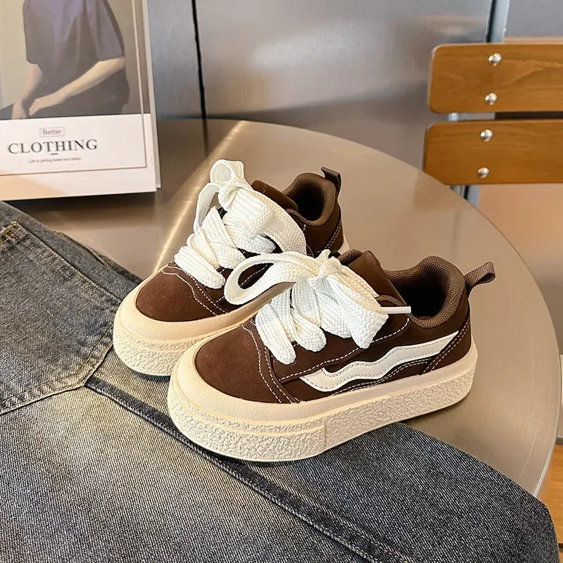 2024 New Boys Girls Canvas Shoes Autumn Children's School Performance Shoes Babys Children Biscuit Bottom Breathable Kids Shoes