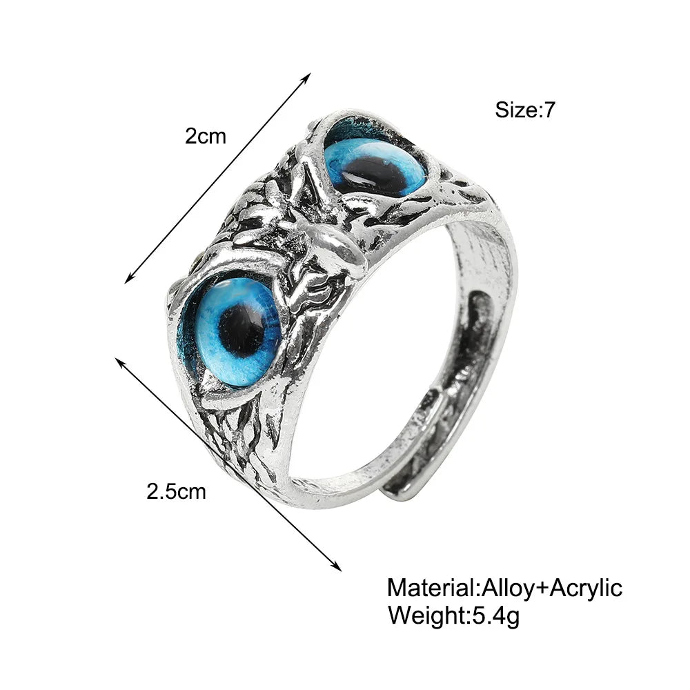 Fashion Charm Vintage Owl Ring for Men Women Cute Animals Owl Youth Gothic Rings Jewelry Accessories Gifts