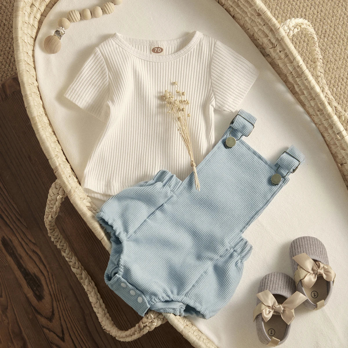 Ma&Baby  0-24M Newborn Infant Baby Boy Girl Clothes Sets Toddler Knit Romper Button Corduroy Overall Shorts Outfit Summer