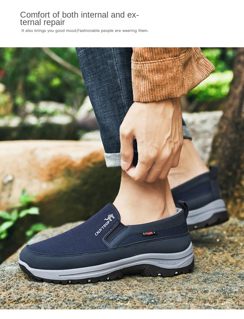 Loafers Men's Sneakers Mesh Breathable Casual Shoes for Men Soft Sole Solid Color Comfortable Water Shoes Denim Man Driving Shoe