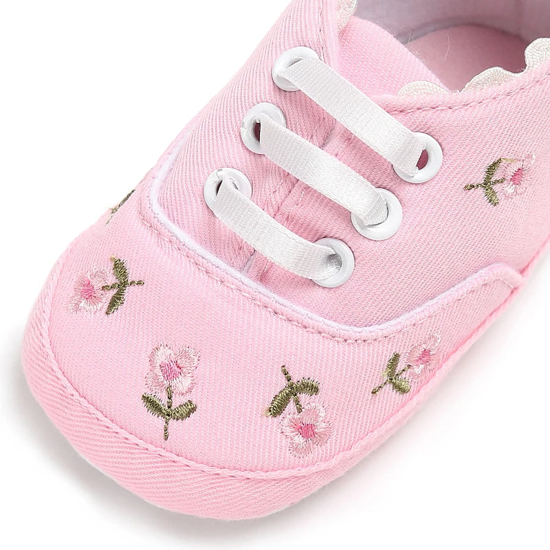 Spring and Autumn Sweet Pink Theme Girl Baby Casual Sports Shoes Soft Sole Comfortable Baby Walking Shoes 0-18M