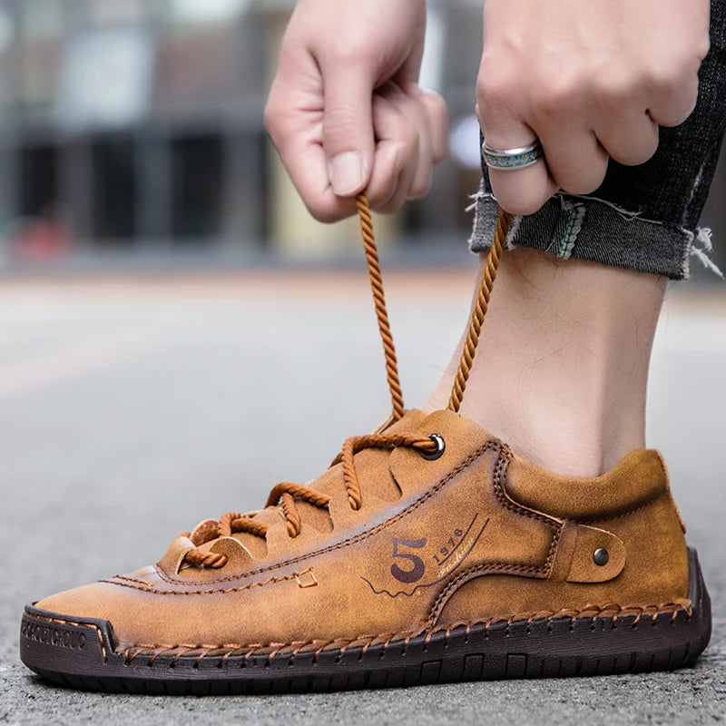 New Men Leather Casual Shoes Oudoor Comfortable High Quality Fashion Sot Homme Cassis Anke Non-slip Fats Moccasin Trend