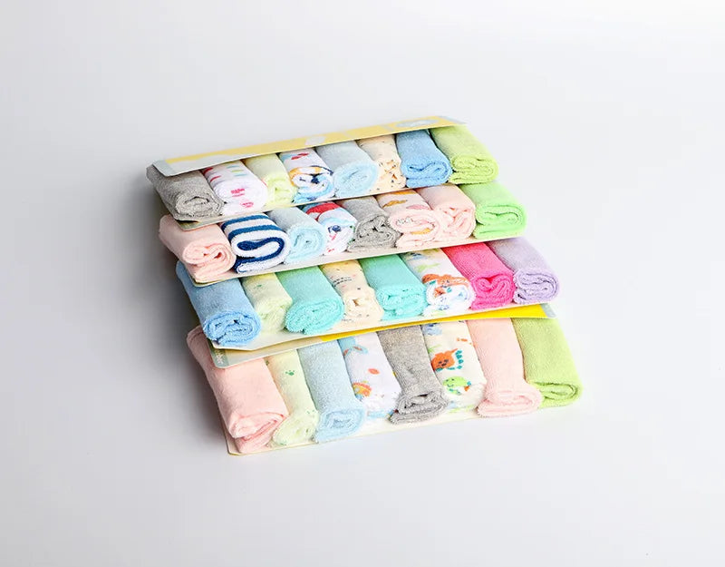 8Pcs/pack Baby Infant Newborn Bath Towel Washcloth Bathing Feeding Wipe Cloth Soft  Shower Products 21*21cm