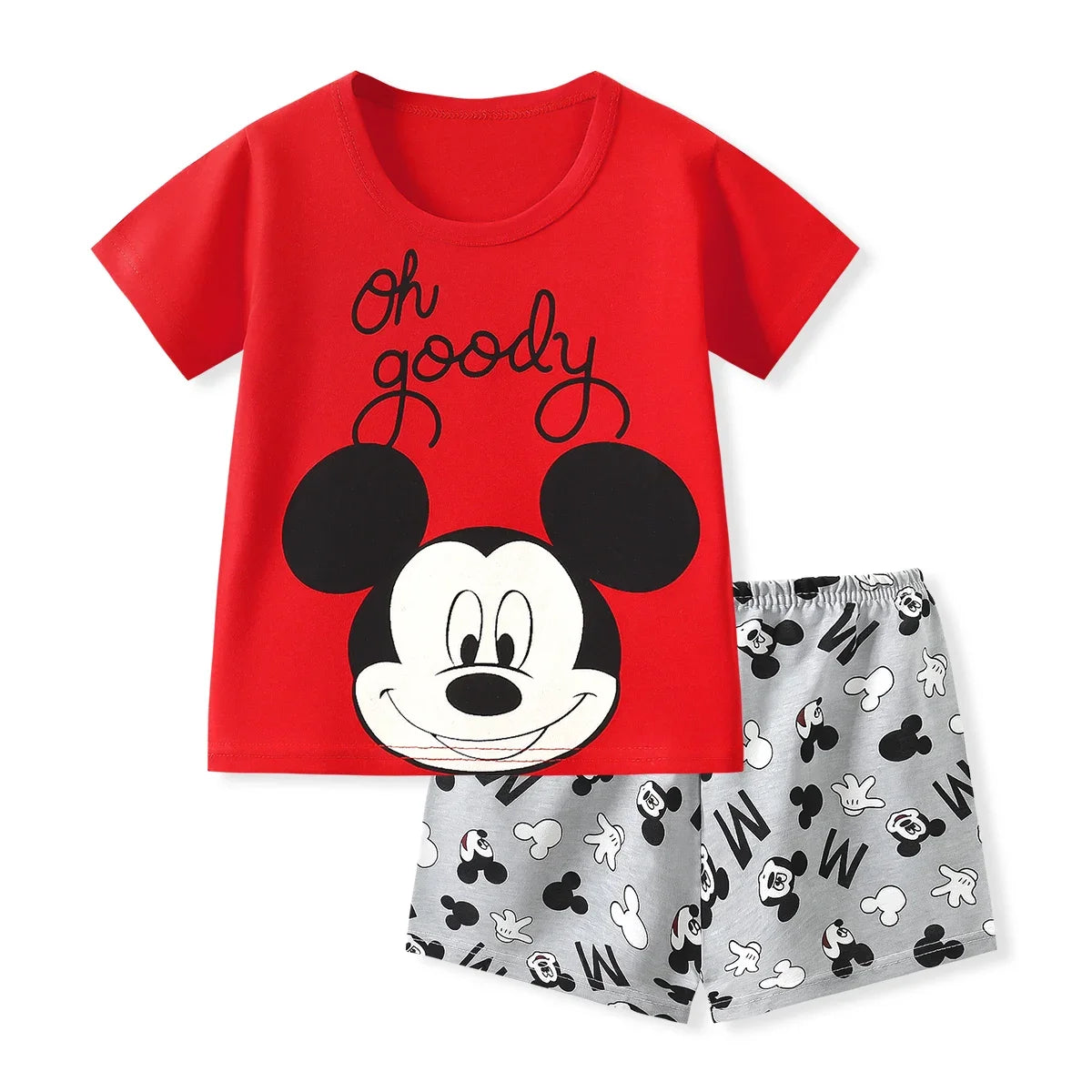 2pc Mickey Baby Summer Clothes Children's Tracksuit Short Sleeved Suit Girls Boys T-shirt + Shorts Outfits Disney Ropa De Niña