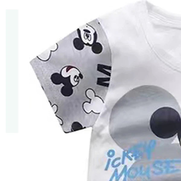 2pc Mickey Baby Summer Clothes Children's Tracksuit Short Sleeved Suit Girls Boys T-shirt + Shorts Outfits Disney Ropa De Niña