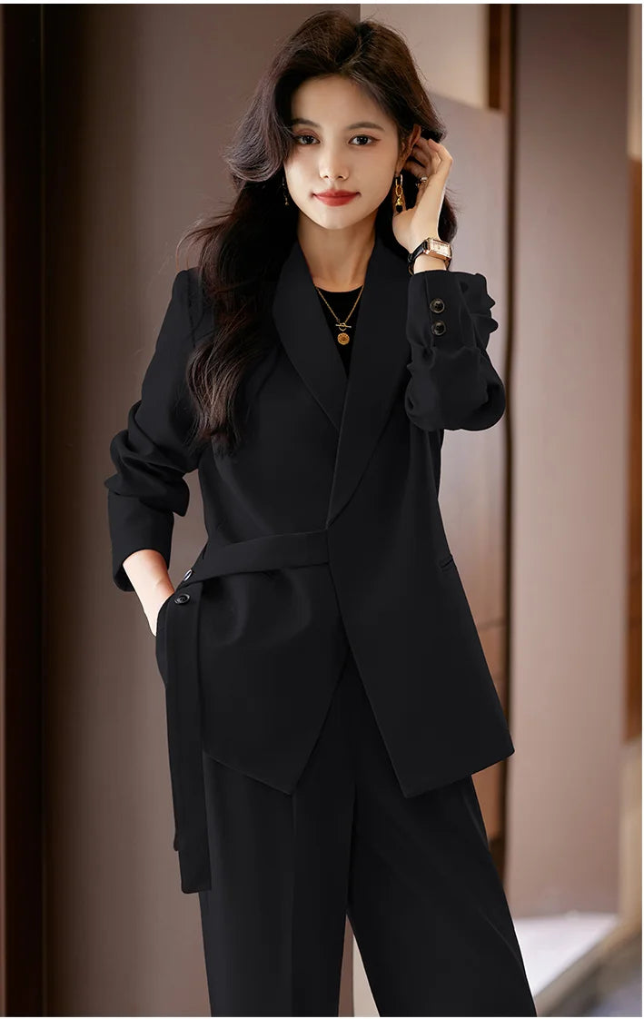 High Quality Fabric Formal Women Business Suits with Pants and Jackets Coat Professional Female Pantsuits Blazers Trousers Set