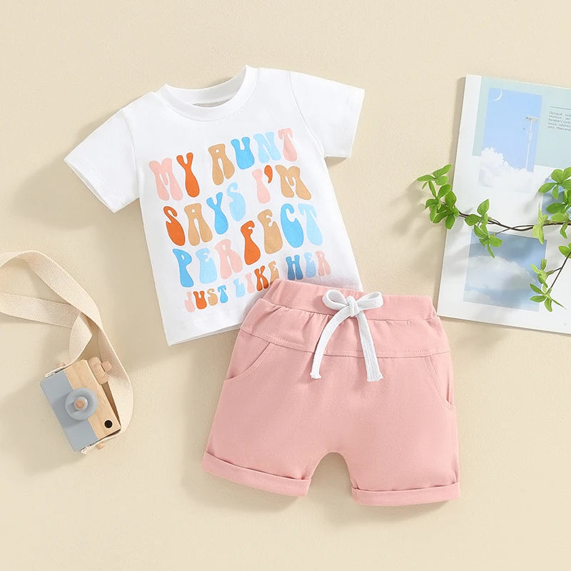 0-3 Years Baby Boy Summer Clothes Toddler Children's Tracksuit Cute Letter Infant Short Sleeve T-shirt+Shorts Set Kids Suits