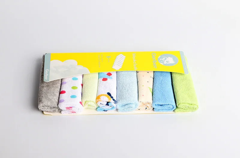 8Pcs/pack Baby Infant Newborn Bath Towel Washcloth Bathing Feeding Wipe Cloth Soft  Shower Products 21*21cm