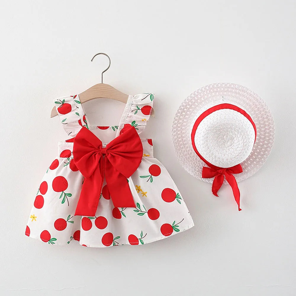 Baby Clothing Sets 2023 Girls Cute Summer Sleeveless Dress Girl 2Pieces Sets Short Pants+Dress Set Stripe Patten for Baby 6-24M