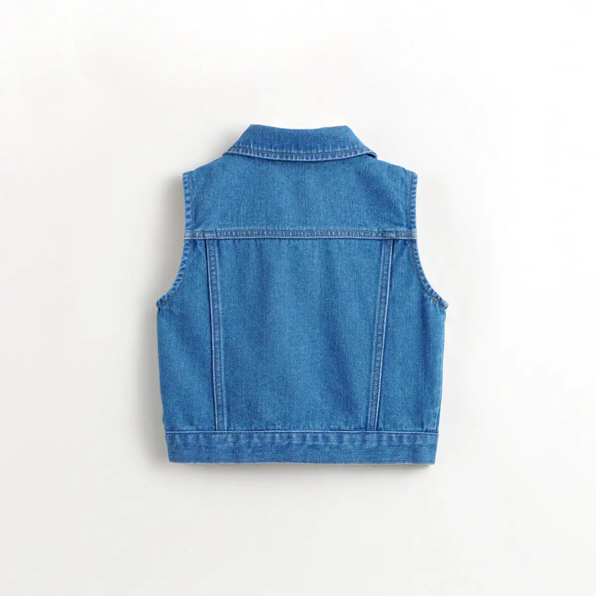 ARWEN & AJH GROUP  Girls Vintage Embroidered Denim Vest Children's Vest  for Spring 240053 (Shipping after January 20th)